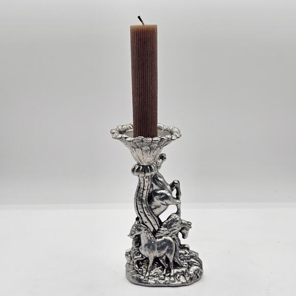 Arthur Court Horse Candlestick Holder Silver Aluminum Equestrian Taper or 2 inch - Picture 4 of 10